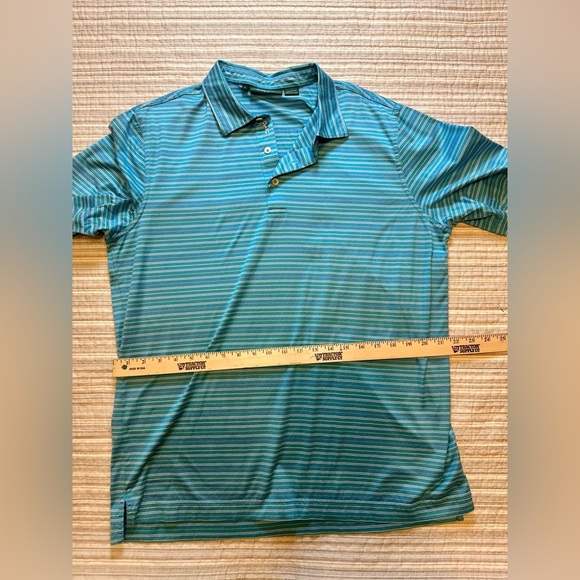 Bobby Jones Blue Striped Golf Polo Shirt Men’s Size L 100% Cotton Short Sleeve - Picture 5 of 7